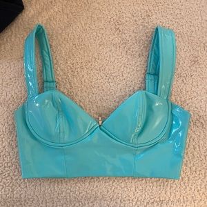 Latex mini zip up top
